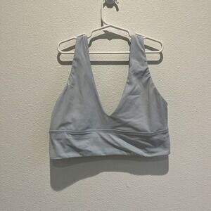 Lululemon Sports Bra Sz 8 Blue Has Slight Armpit Stain